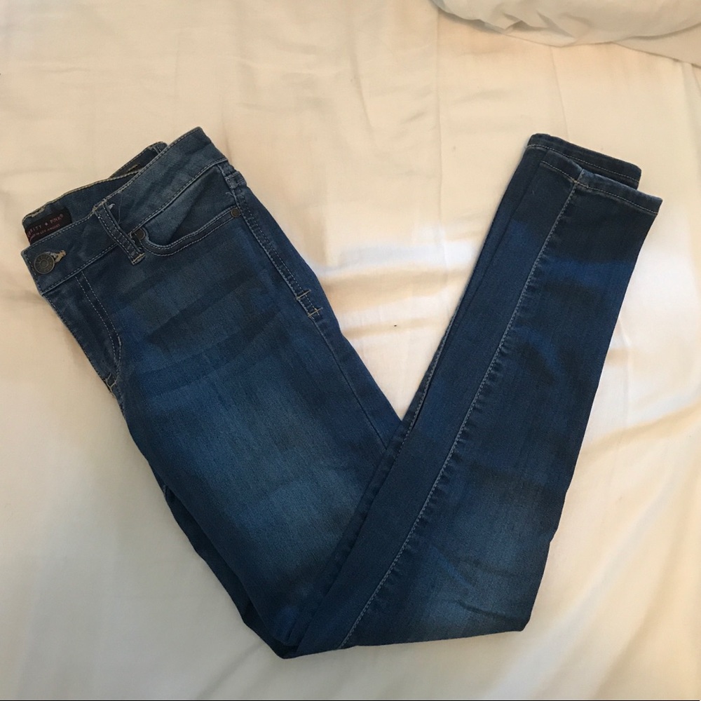 mid rise ankle skinny jeans